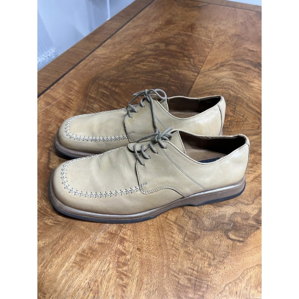 Vtg IMPULSE Steeple Gate men’s 13 M‎ Tan Leather Lace Dress Shoes ITALY Swing